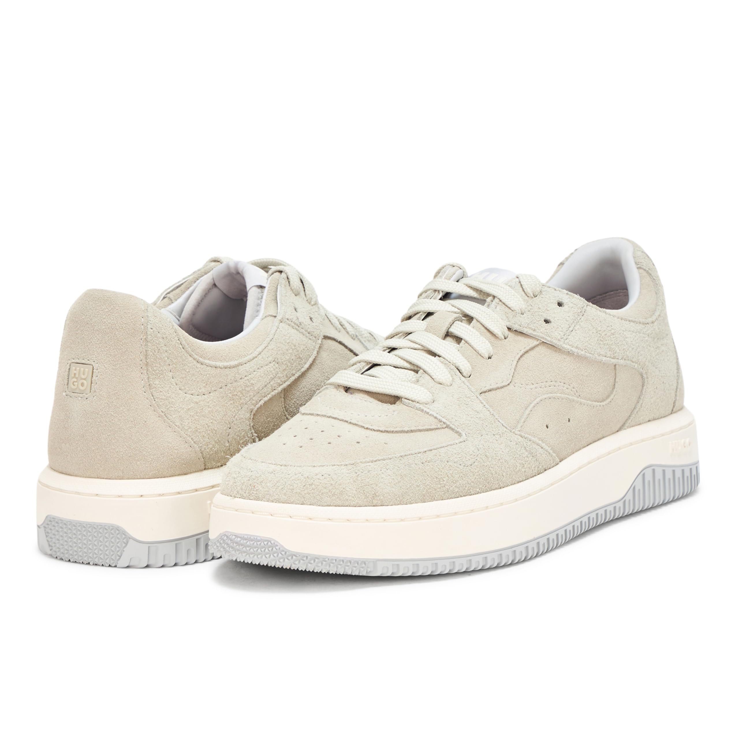 HUGO Men's Back Logo Smooth Suede Lace Up Sneakers - Image 3
