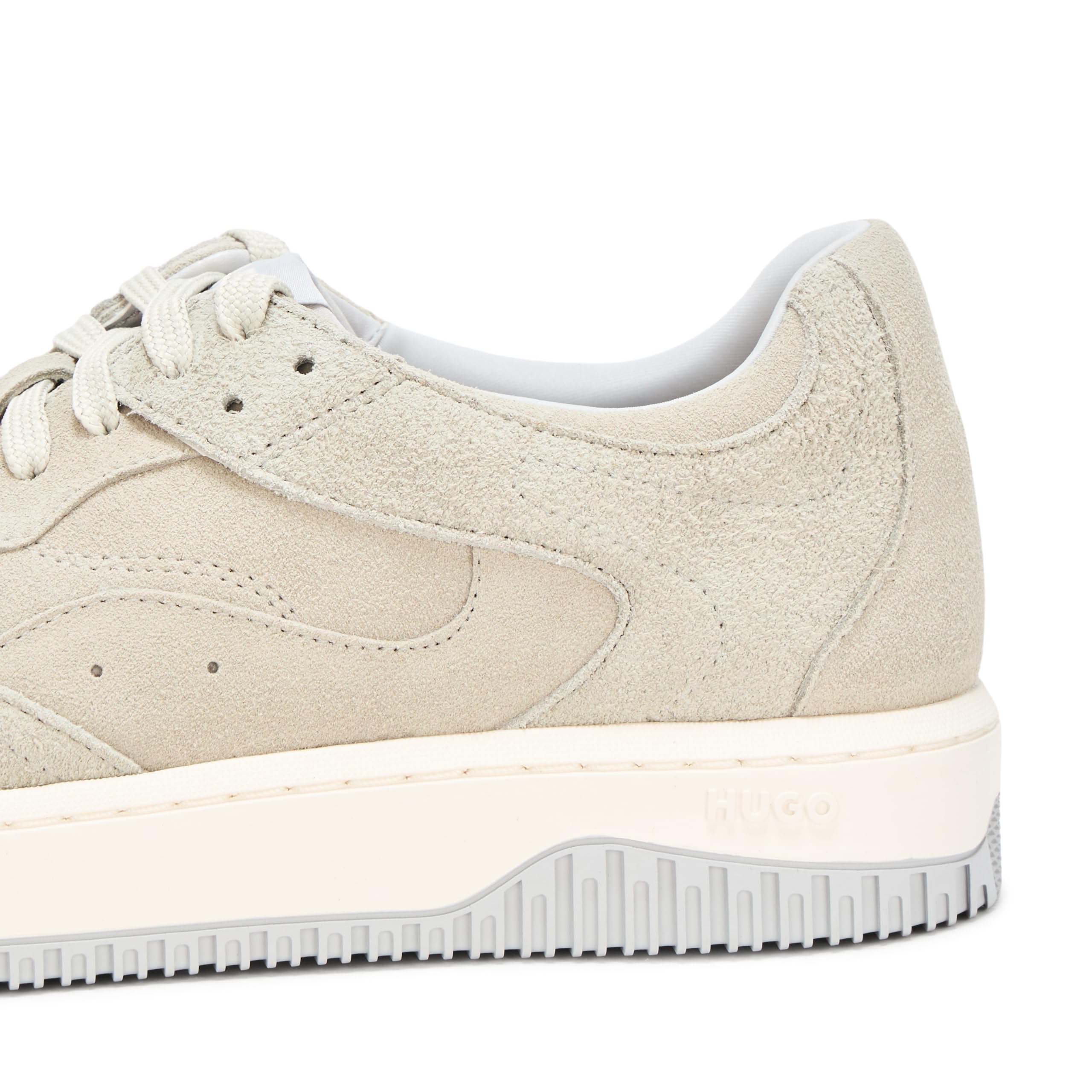 HUGO Men's Back Logo Smooth Suede Lace Up Sneakers - Image 4