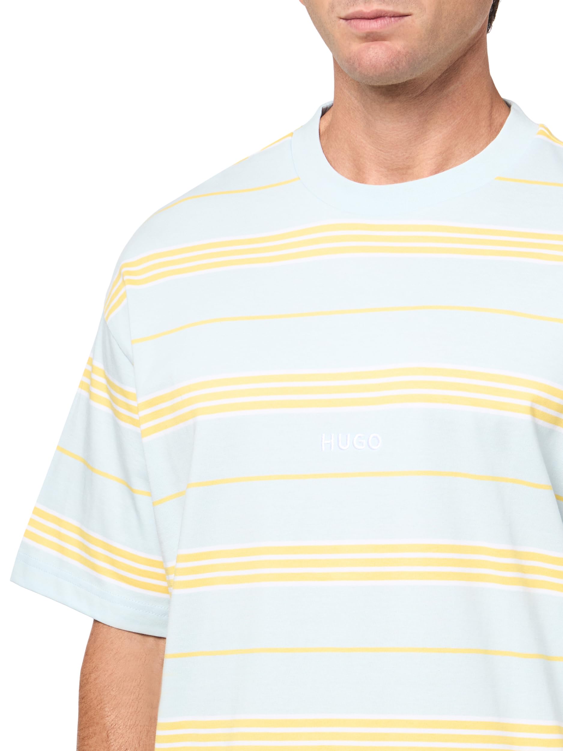 HUGO Men's Engineered Stripe Cotton T-Shirt - Image 3