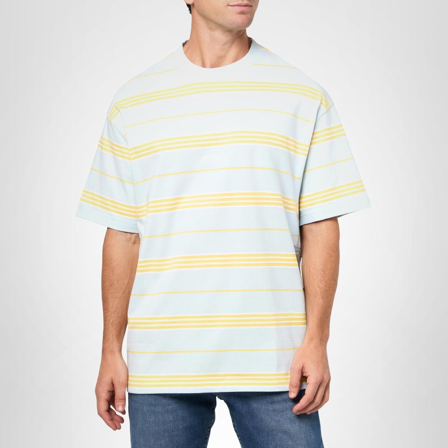 HUGO Men's Engineered Stripe Cotton T-Shirt - Image 4