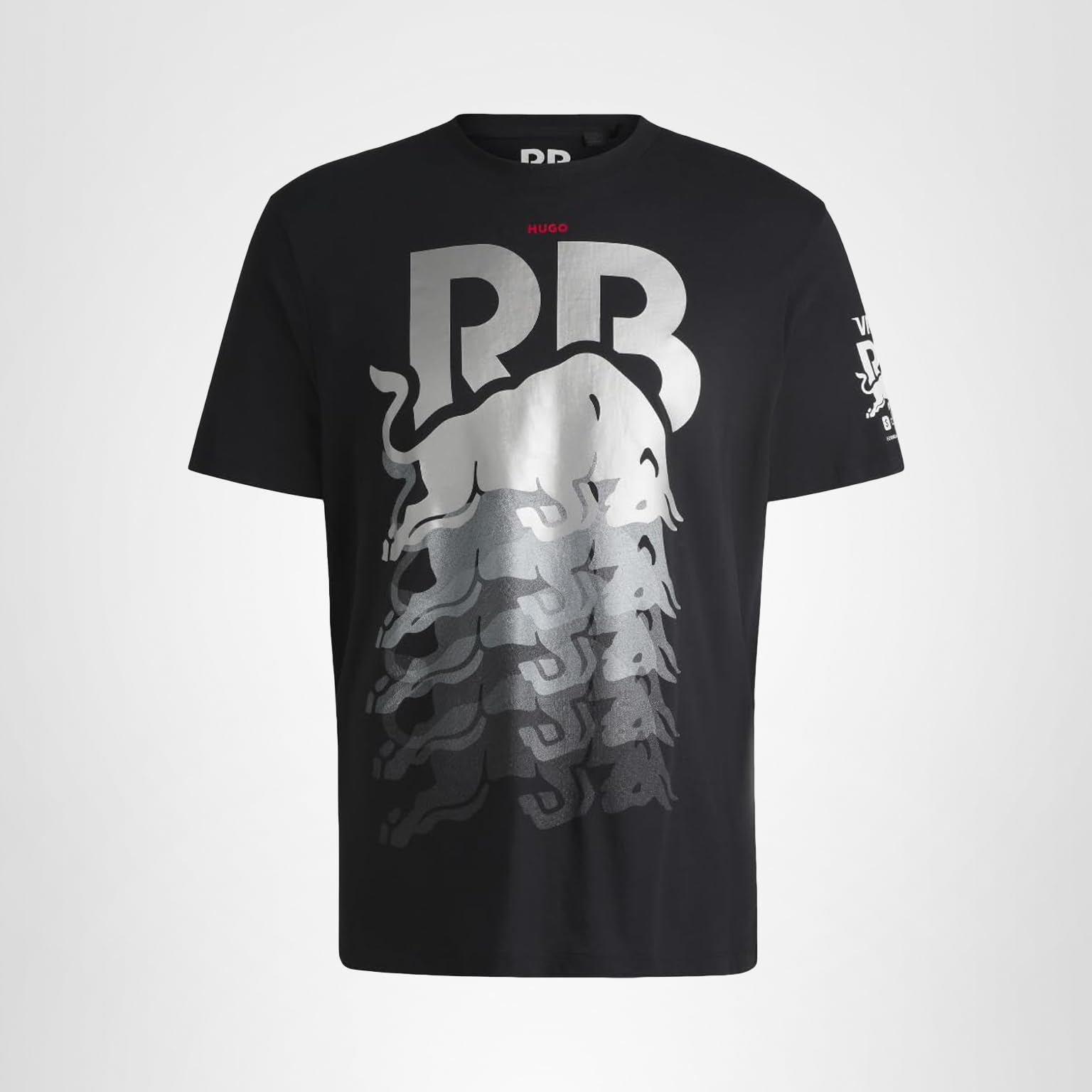 Hugo Men's F1 2024 Racing Bull Team All Over Logo Tshirt - Image 5