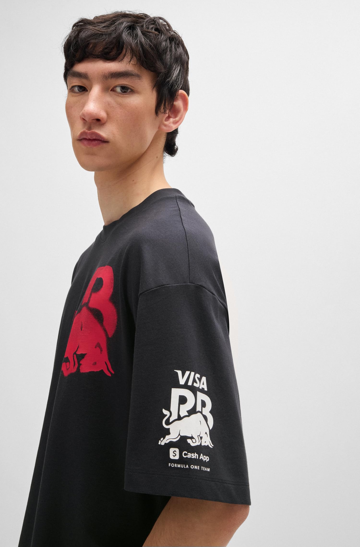 Hugo Men's F1 2024 Racing Bull Team Back Logo Tshirt - Image 5