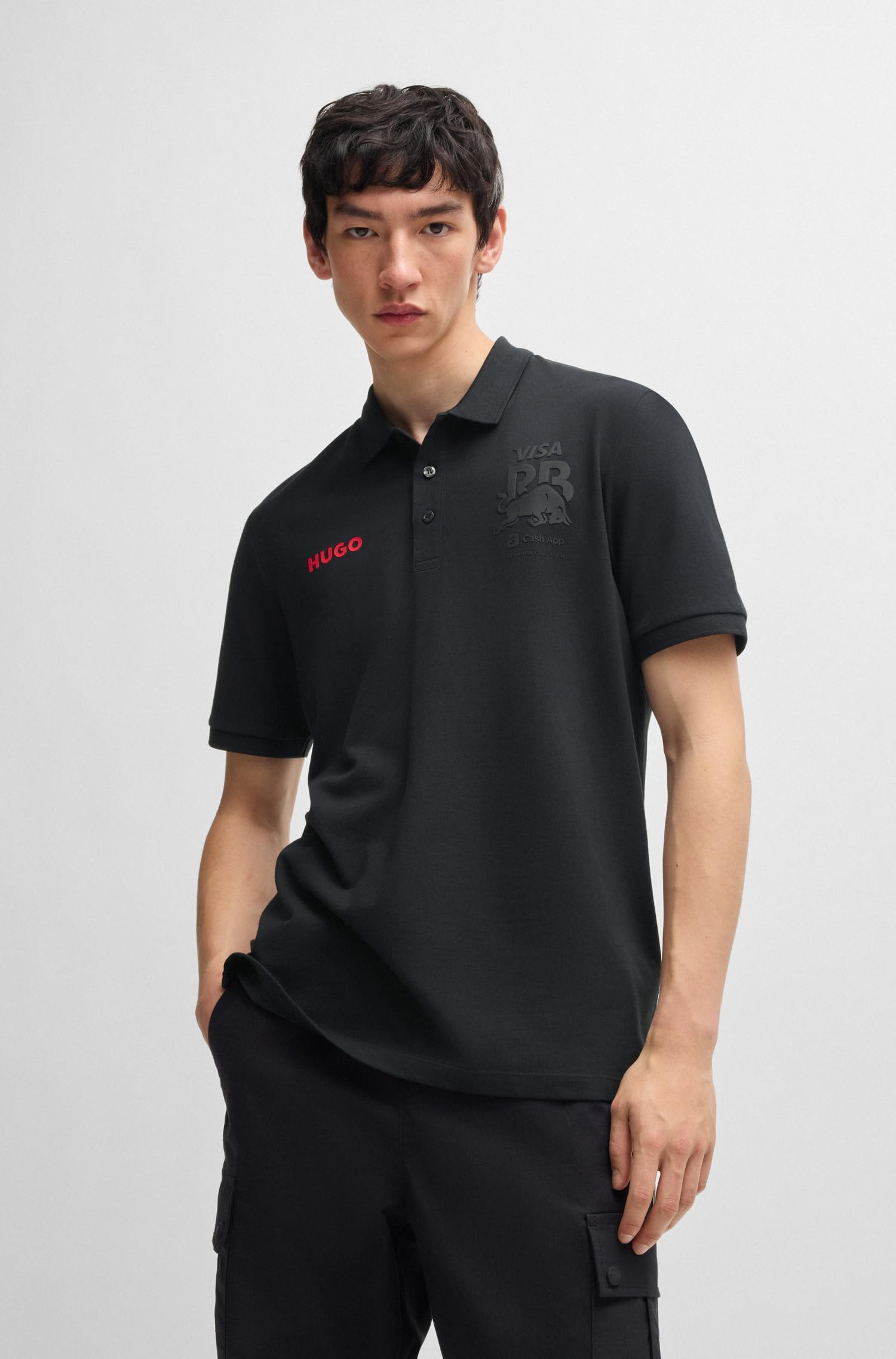 Hugo Men's F1 2024 Racing Bull Team Logo Polo Tshirt - Image 3