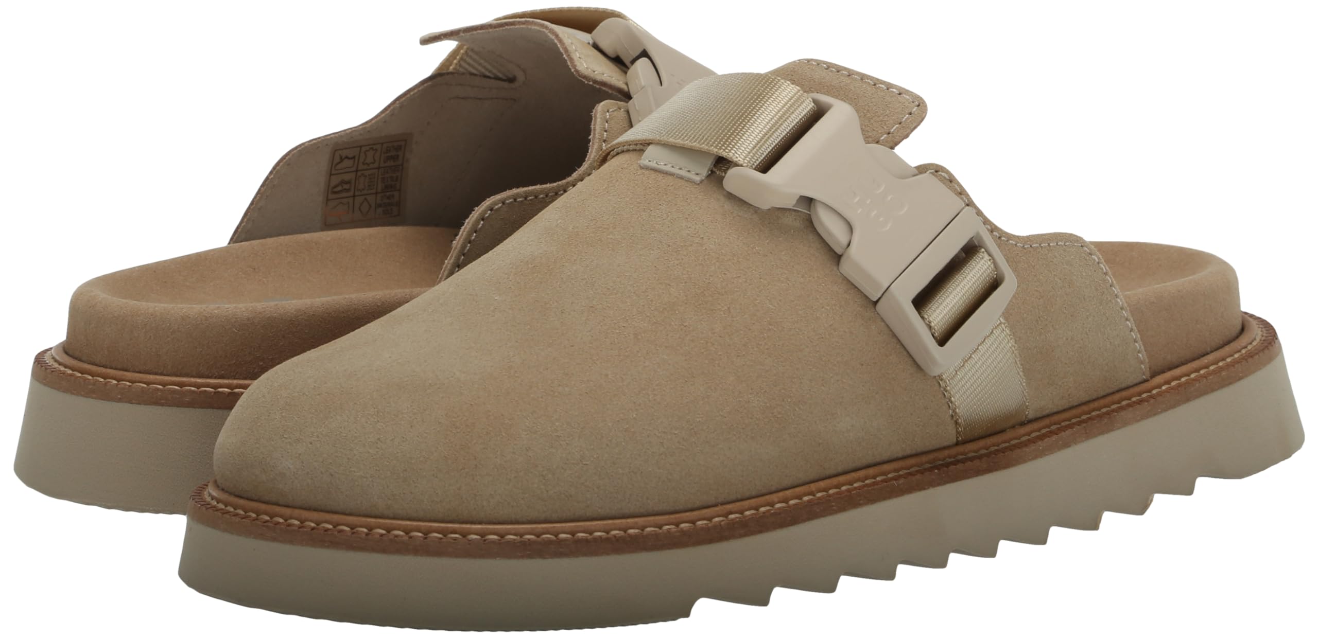 HUGO Men's Slip on Top Buckle Suede Clogs - Image 7
