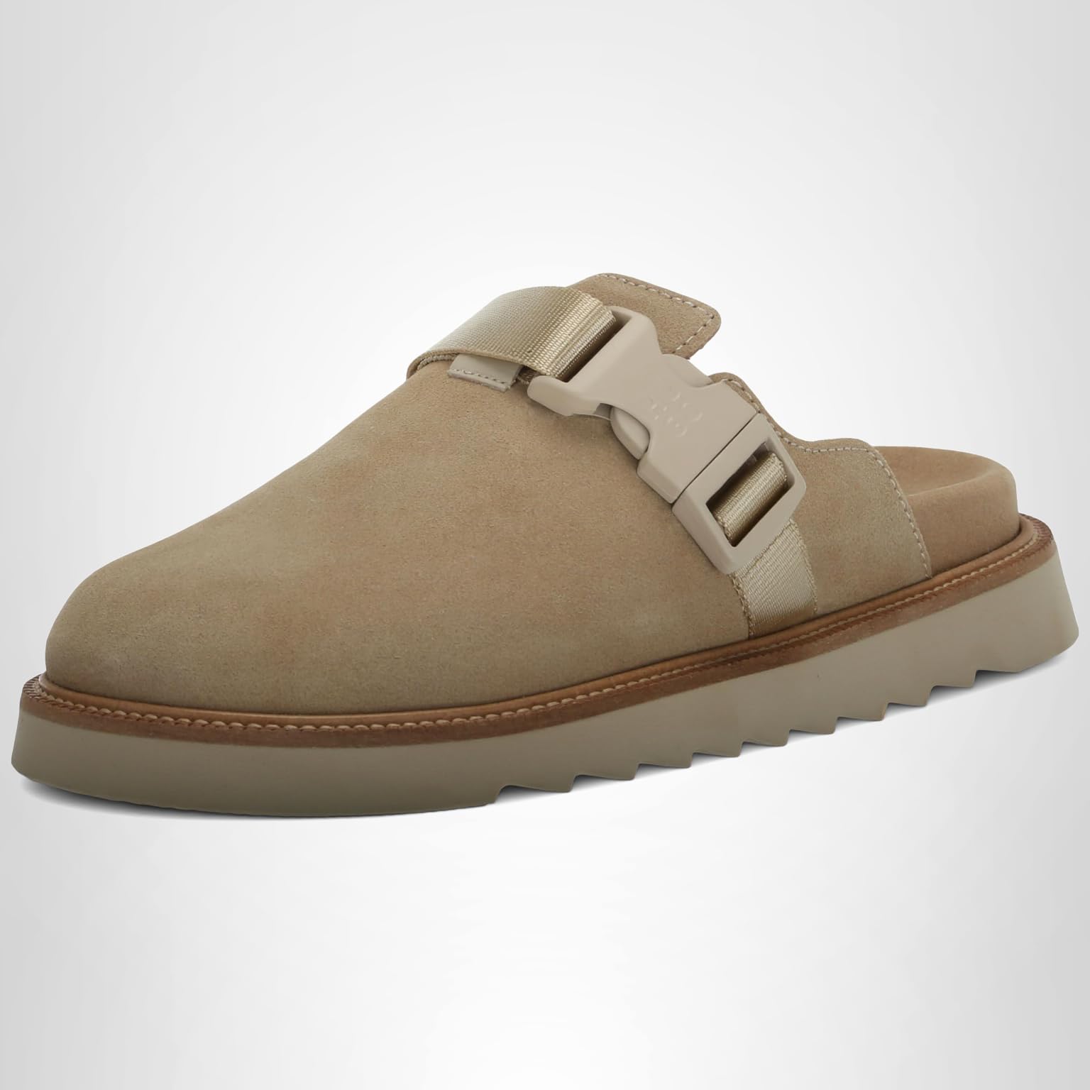 HUGO Men's Slip on Top Buckle Suede Clogs - Image 8
