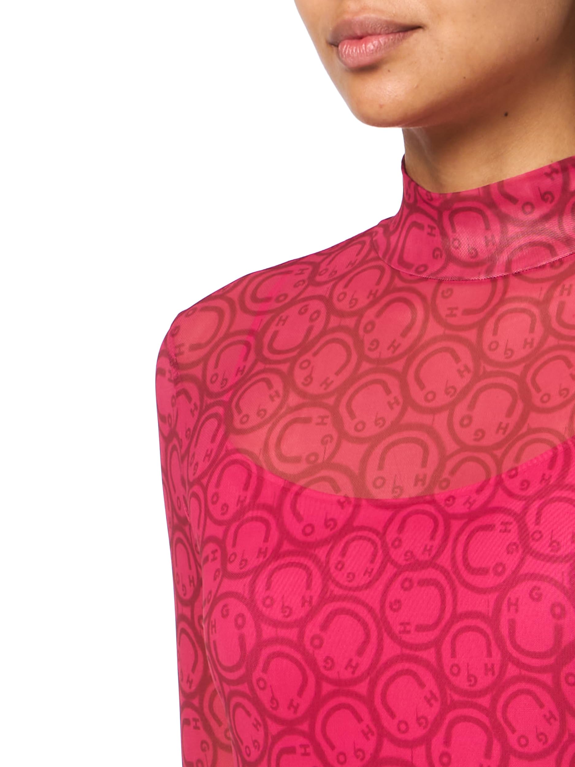HUGO Women's Mesh Long Sleeve Short Dress - Image 3