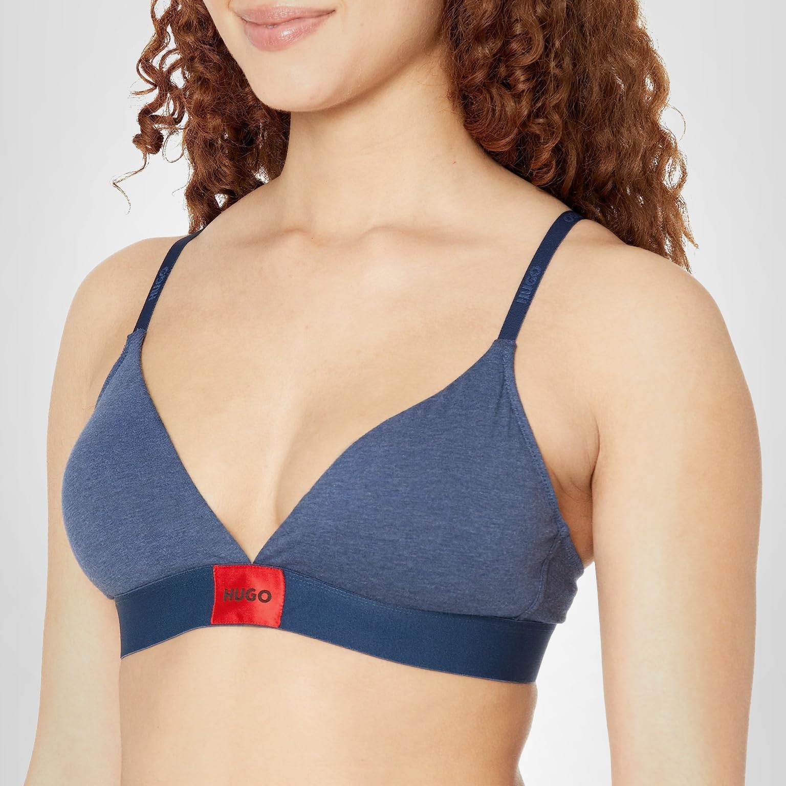HUGO Women's Modern Cotton Stretch Triangle Bra - Image 3