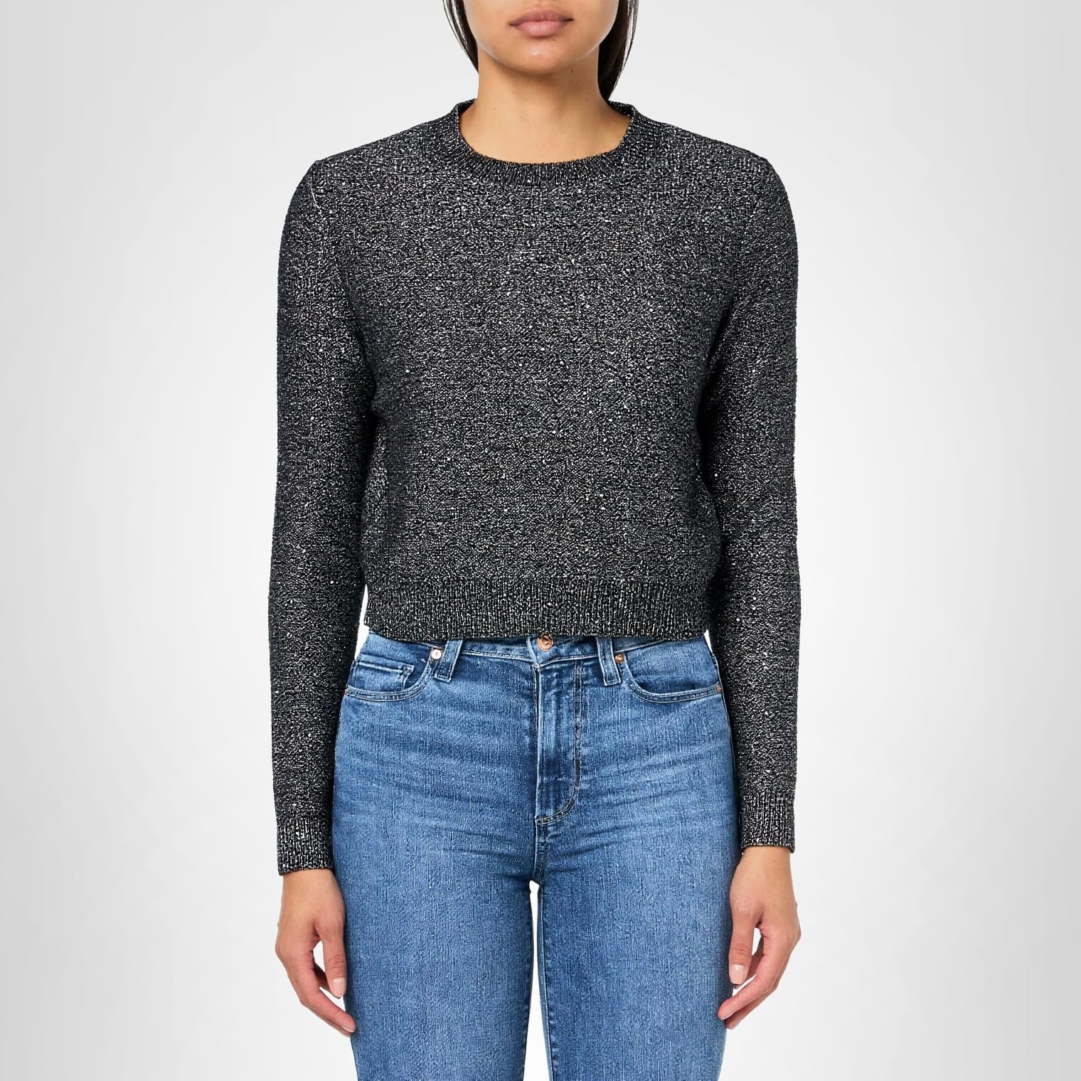 HUGO Women's Sequin Blend Cropped Sweater - Image 4