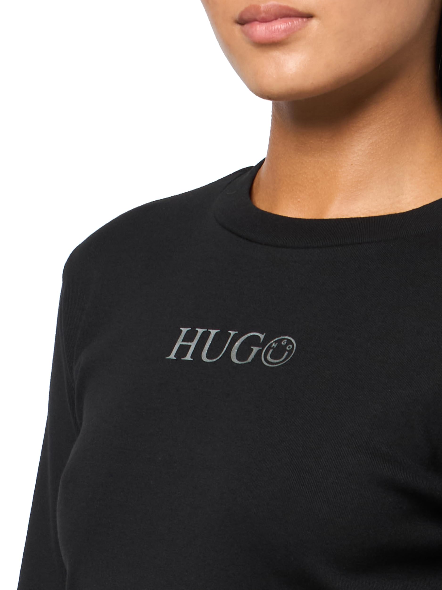 HUGO Women's Tonal Logo Long Sleeve Jersey Shirt - Image 3