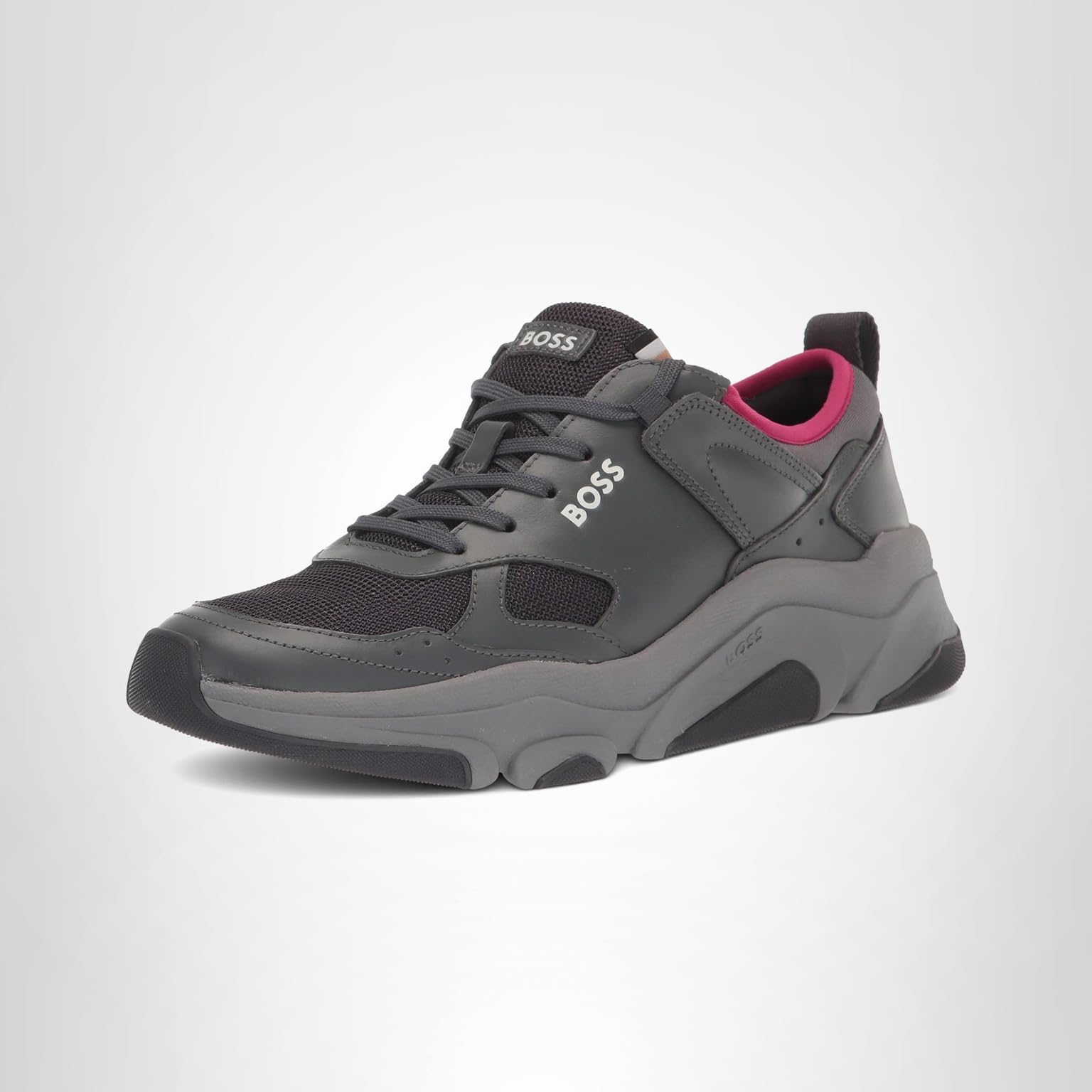 BOSS Men's Running Style Soft Leather Sneakers - Image 8