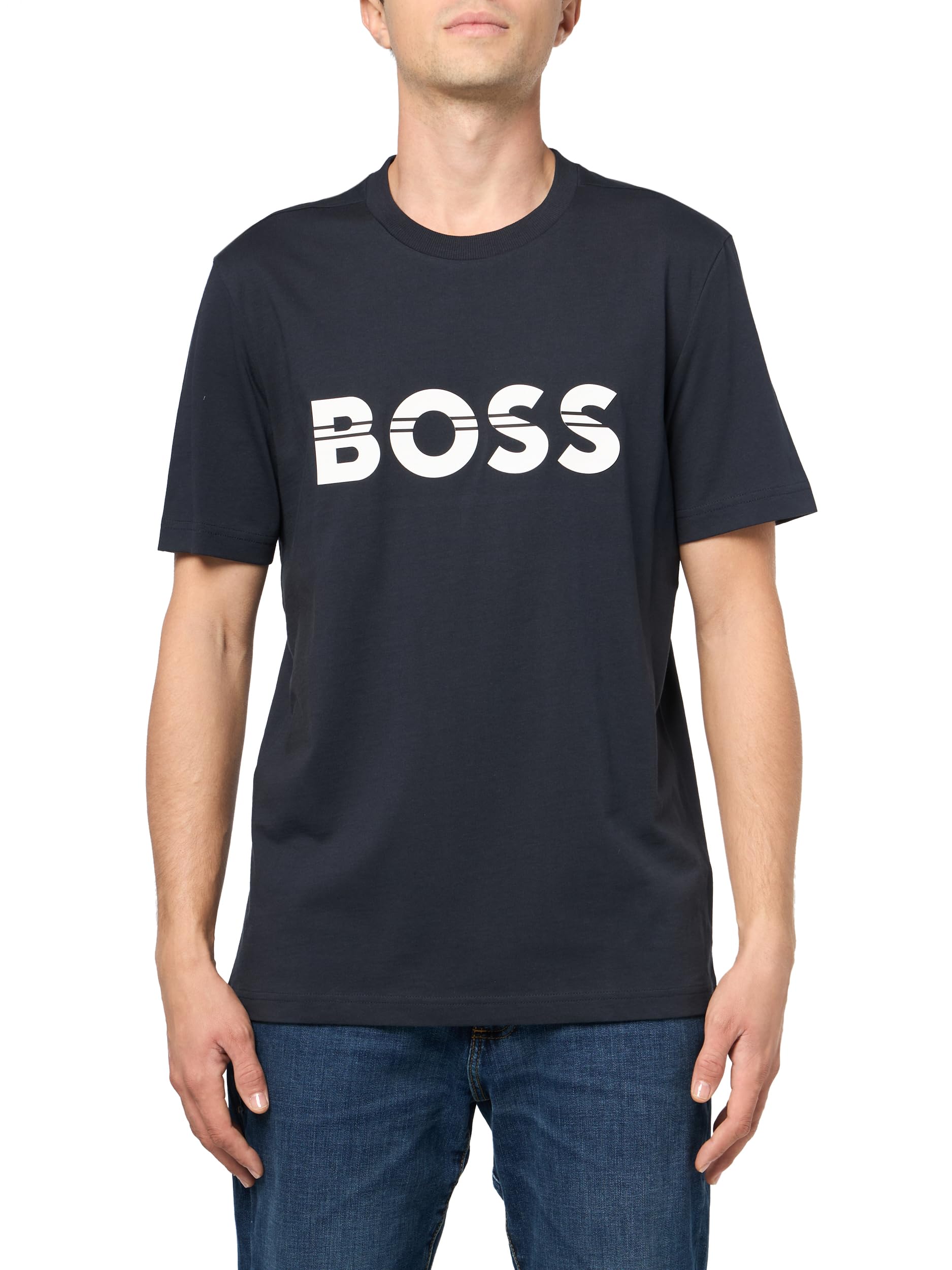 BOSS Mens Big Logo Jersey Cotton T-Shirt