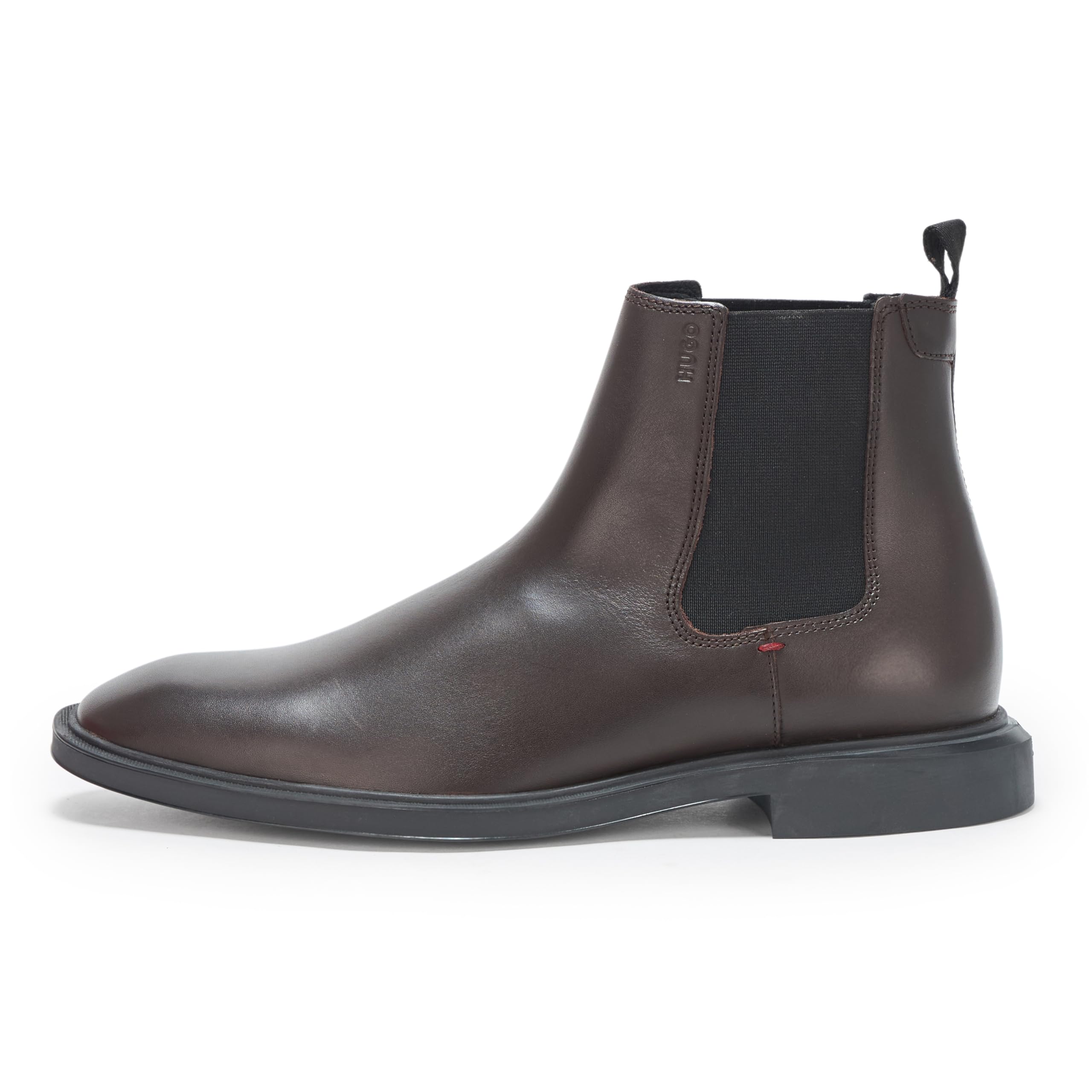 HUGO Brushed Leather Chelsea Boot, dark hazelnut, 8 - Image 2