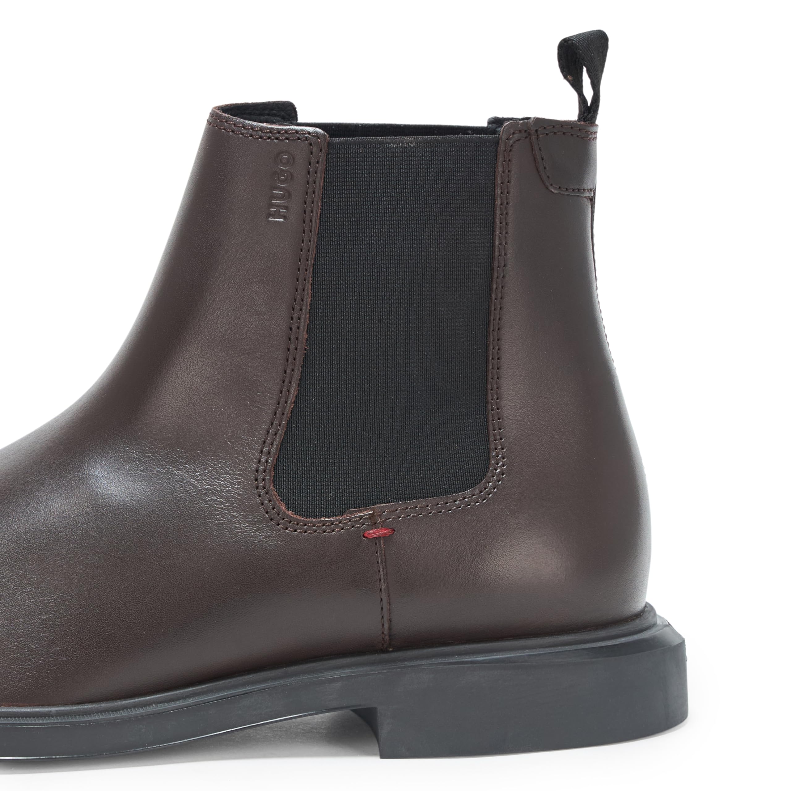 HUGO Brushed Leather Chelsea Boot, dark hazelnut, 8 - Image 4