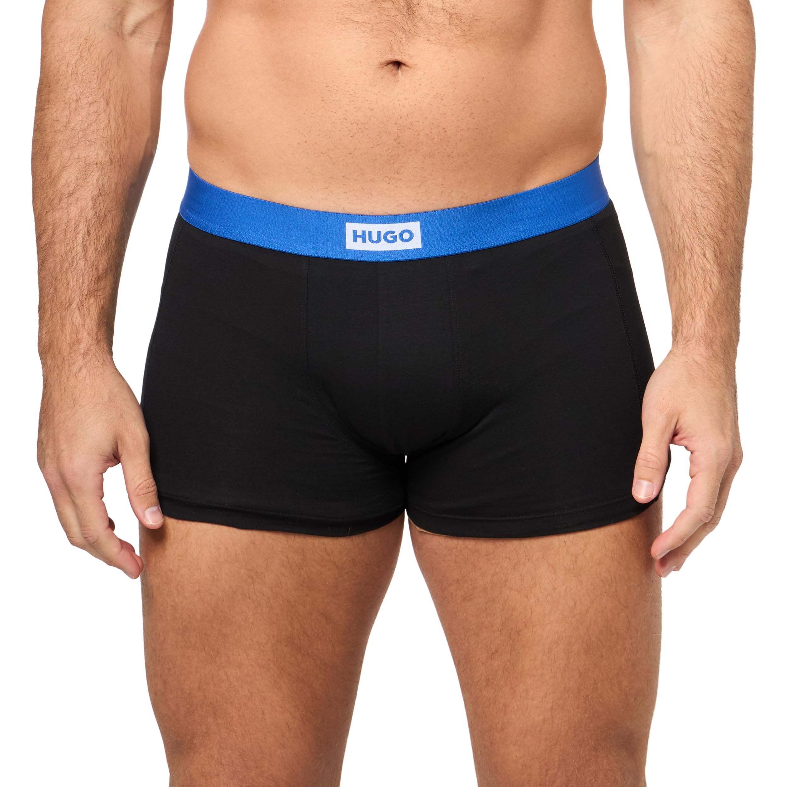 HUGO Men's 3 Pack Blue Logo Trunks - Image 2