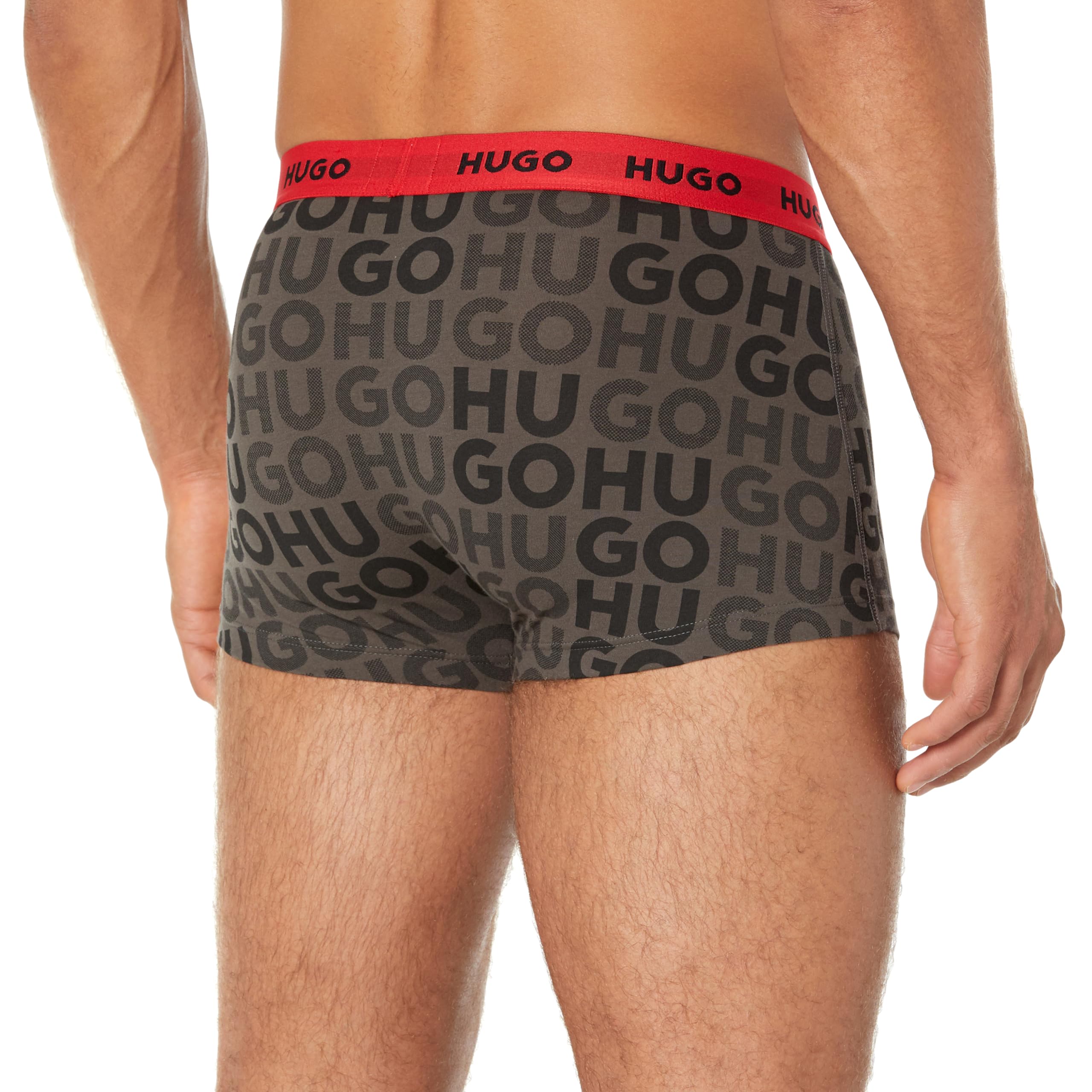 HUGO Men's 3 Pack Bold Logo Cotton Stretch Trunks - Image 3