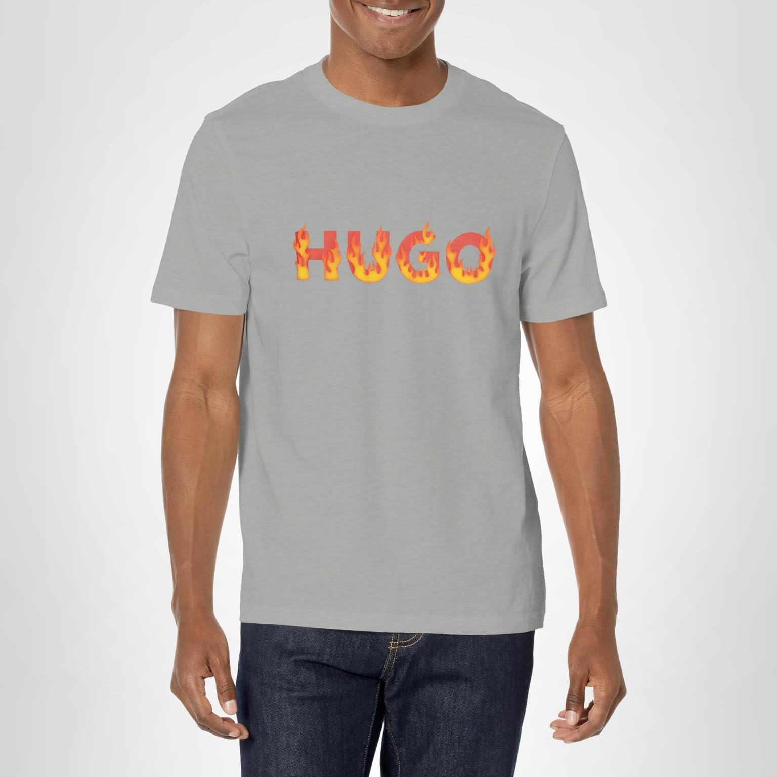 HUGO Men's Flames Logo Short Sleeve Tshirt - Image 3