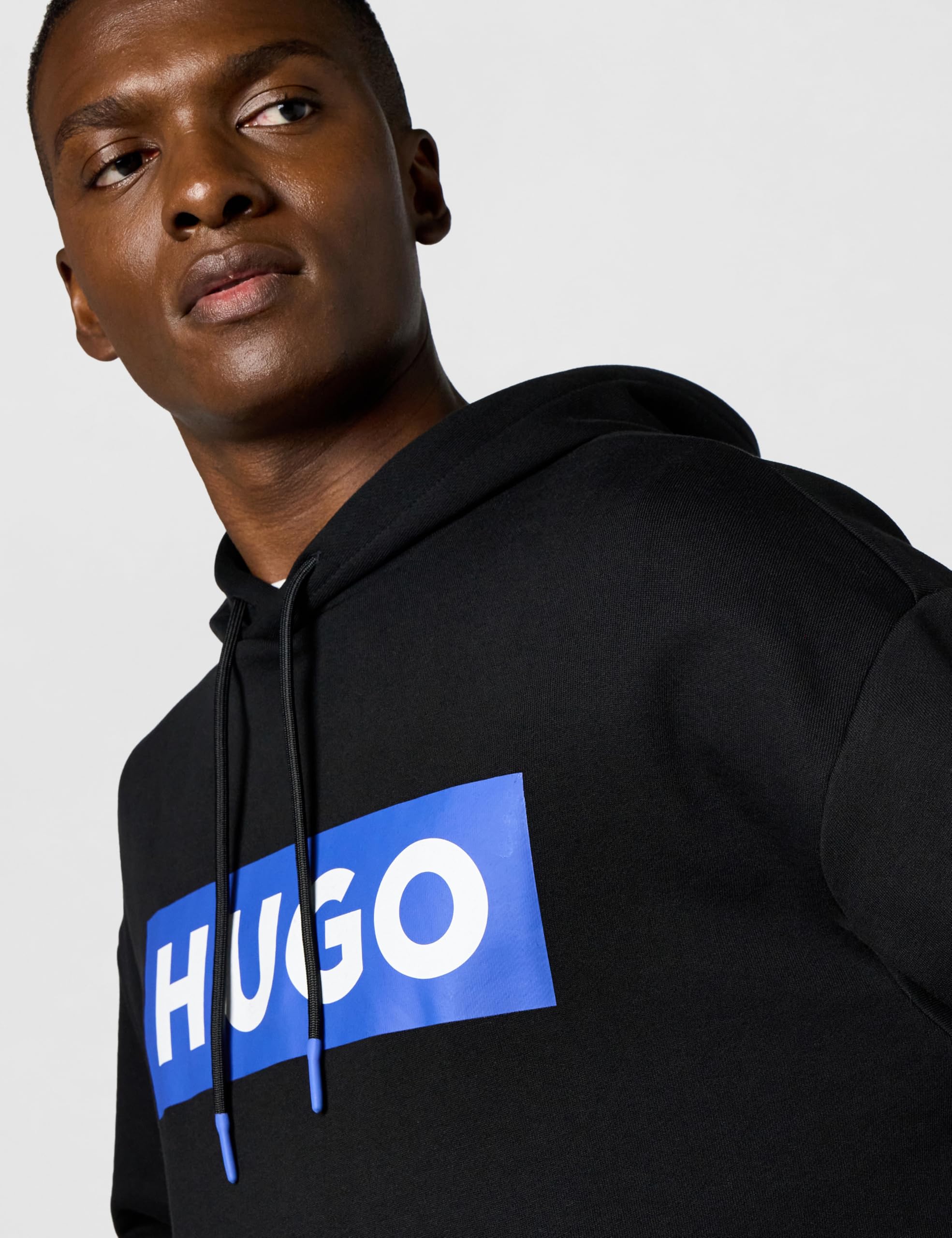 HUGO Men's Logo Stripe Cotton Hooded Sweatshirt - Image 4