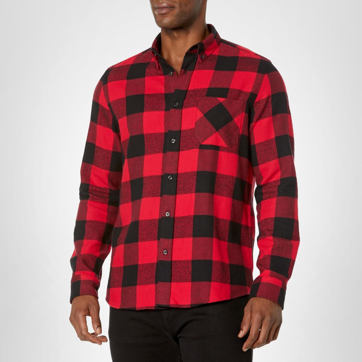 HUGO Men's Relaxed Fit Checked Pattern Flannel Button Down Shirt - Image 3