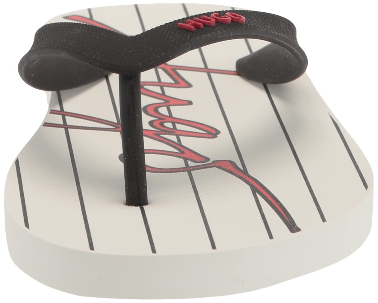 HUGO Men's Script Logo Stripe Print Flip Flops - Image 2