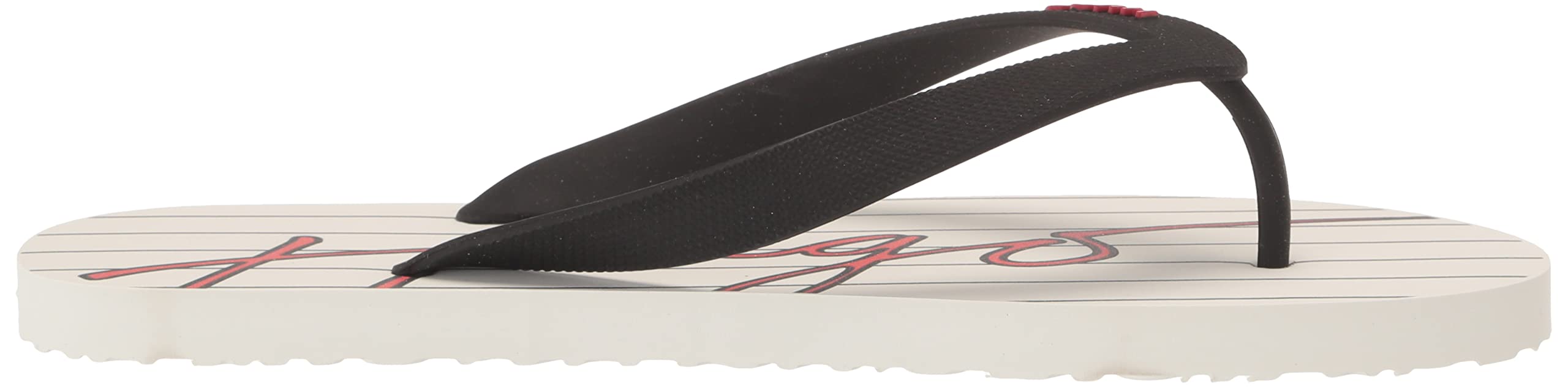 HUGO Men's Script Logo Stripe Print Flip Flops - Image 6