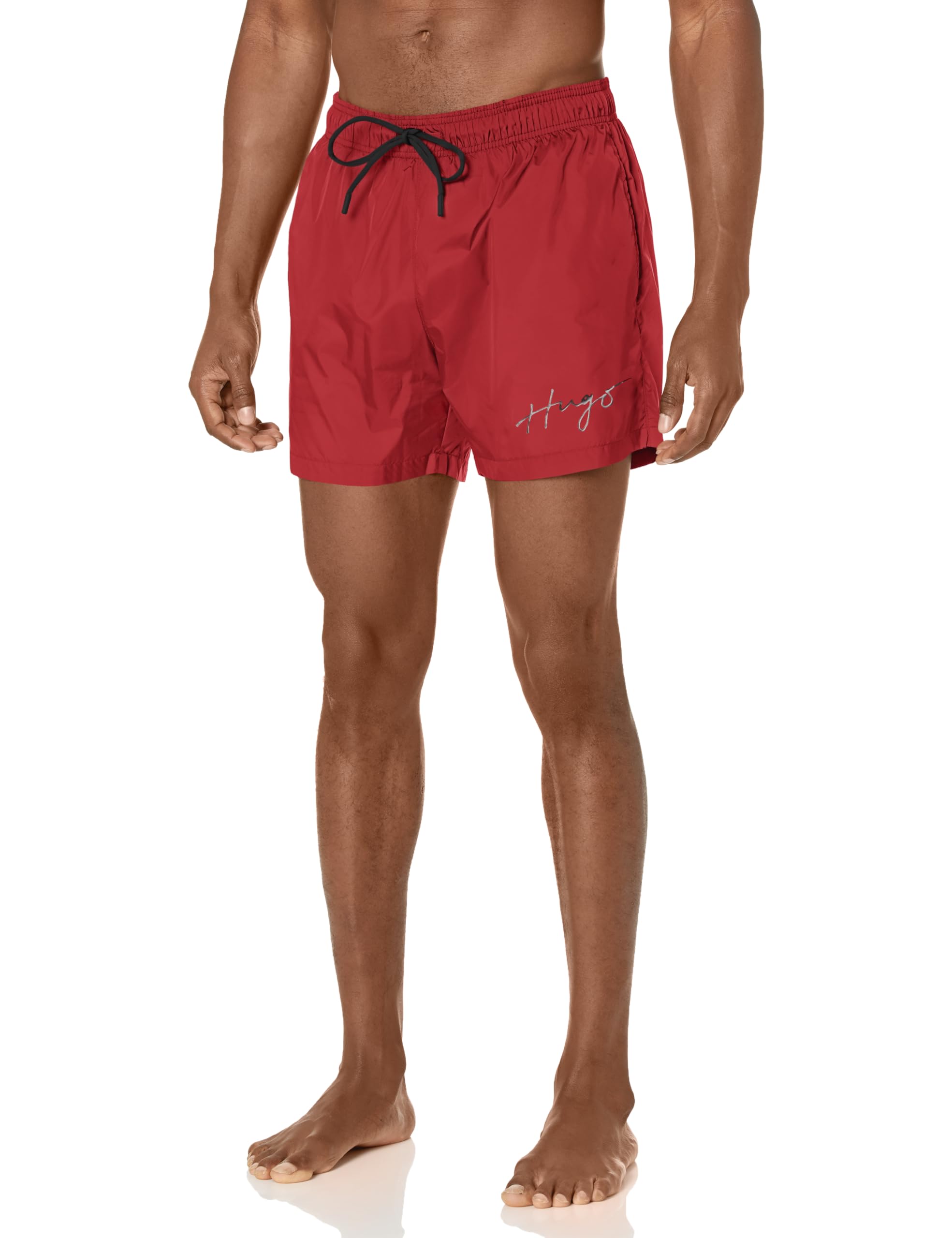 HUGO Men's Script Logo Swim Trunk