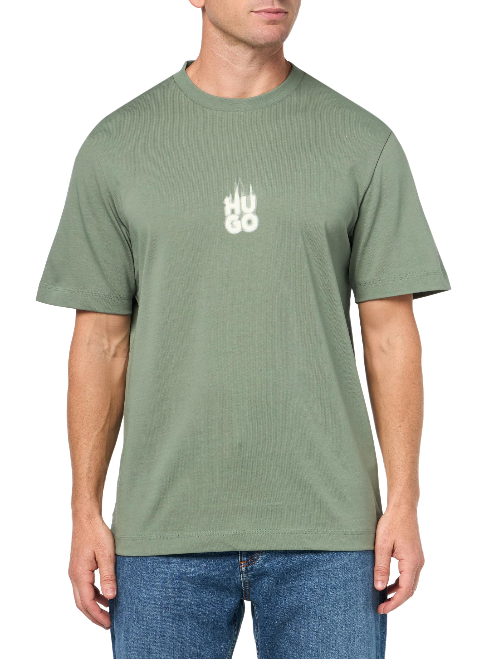 Hugo Men's Small Smokey Logo Cotton T-Shirt