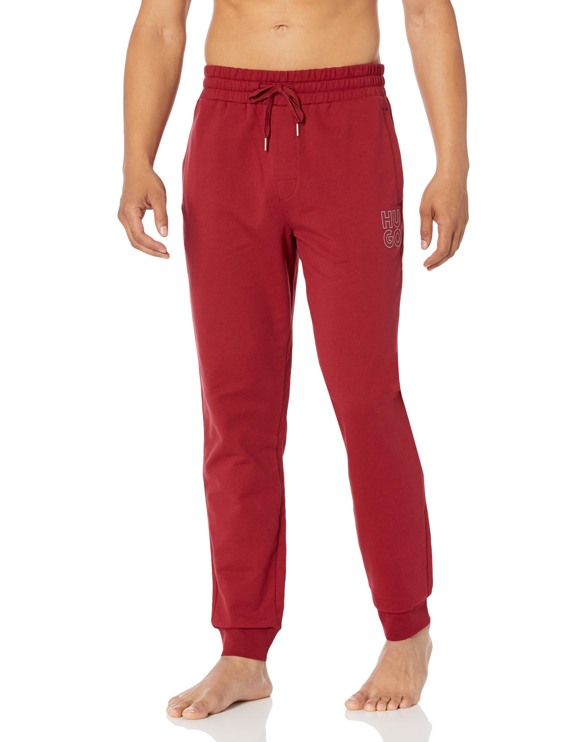 HUGO Men's Stacked Logo Cuffed Lounge Pants