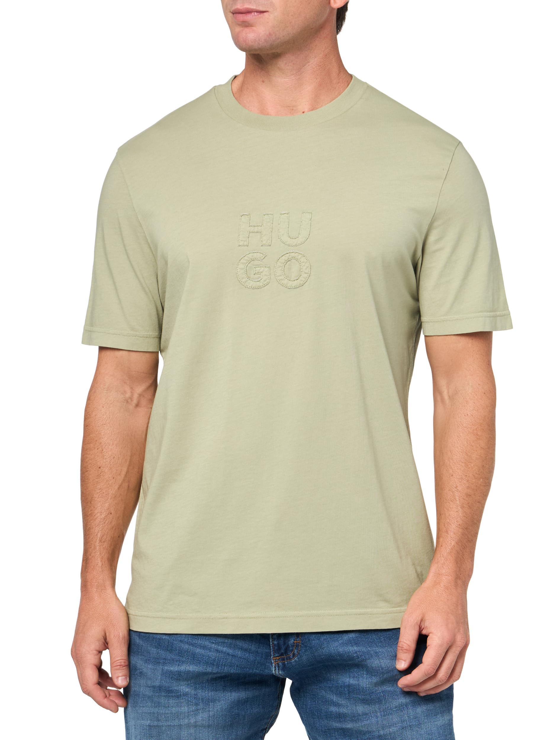 Hugo Men's Stacked Tonal Logo Cotton T-Shirt