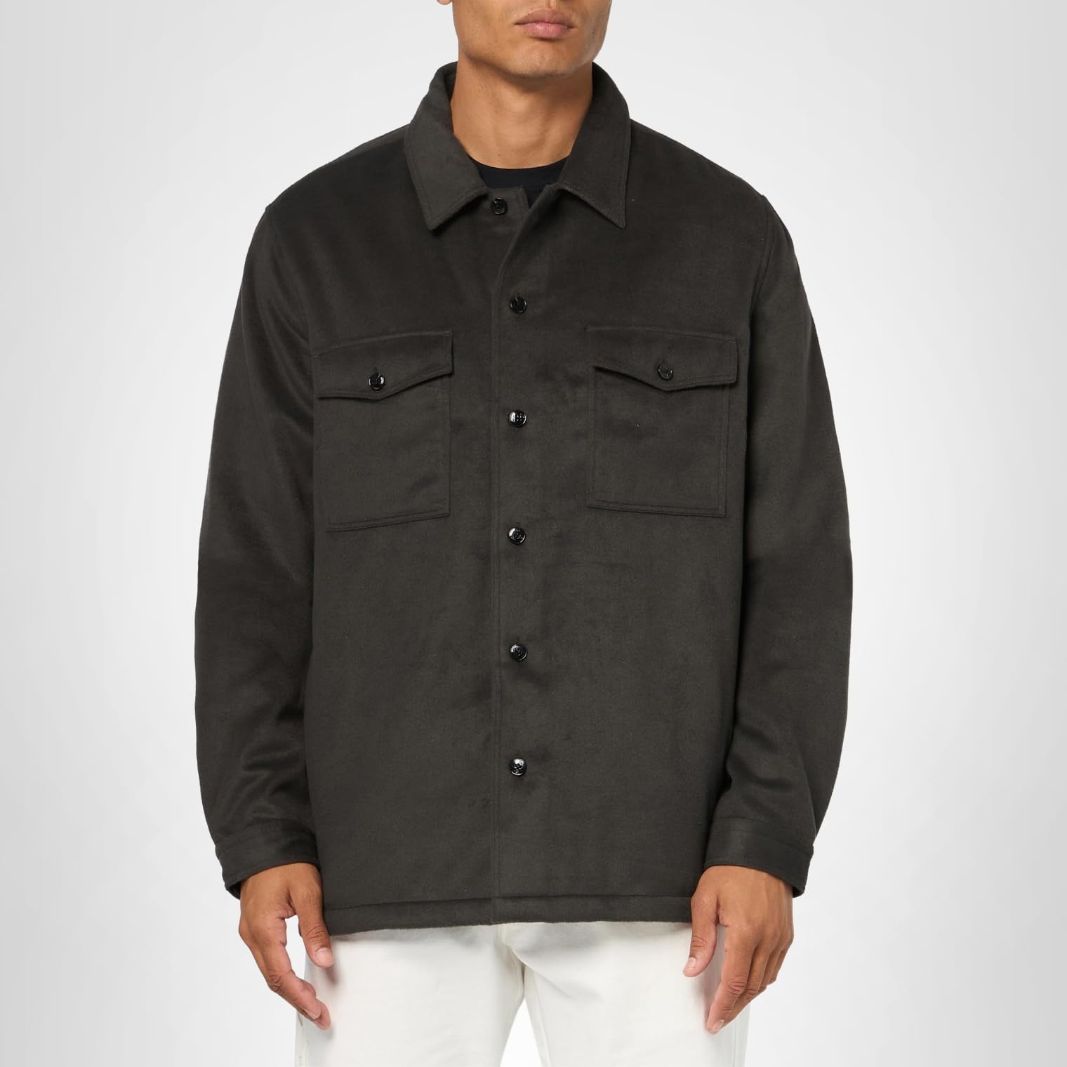 HUGO Men's Washed Twill Patch Pockets Button Down Overshirt - Image 4