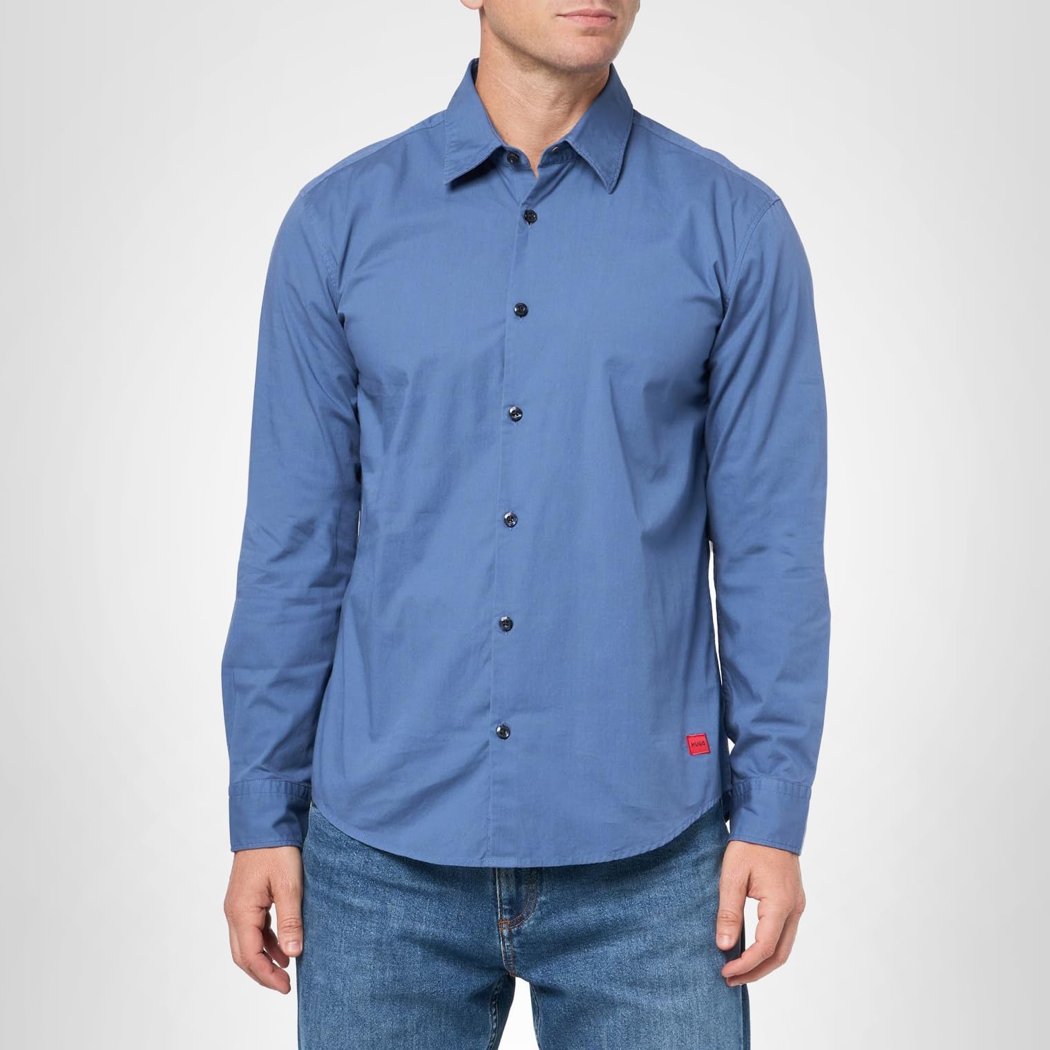 Hugo Men's Woven Logo Patch Button Down Shirt - Image 4