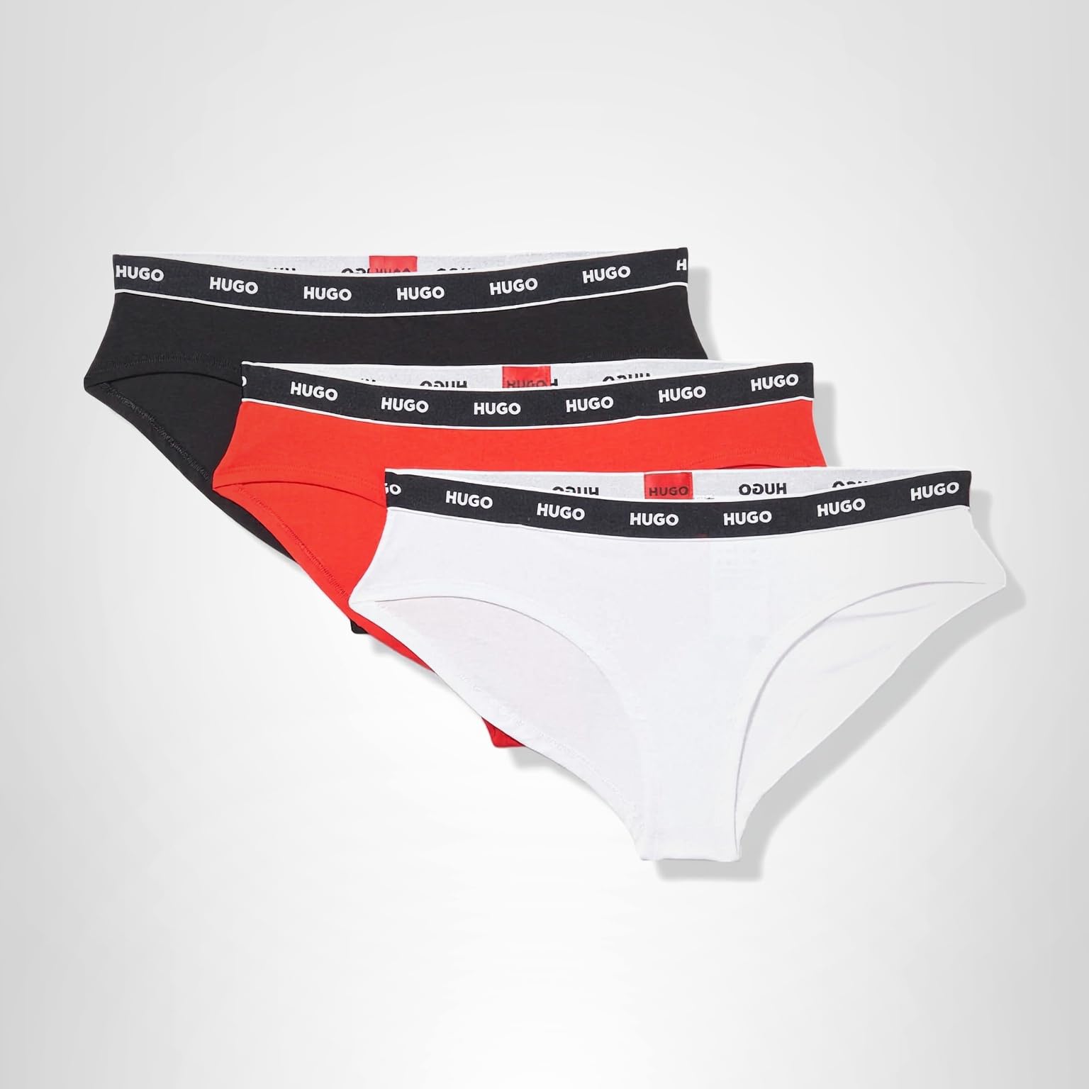 HUGO Women's 3-pack Repeat Logo Cotton Stretch Briefs - Image 4