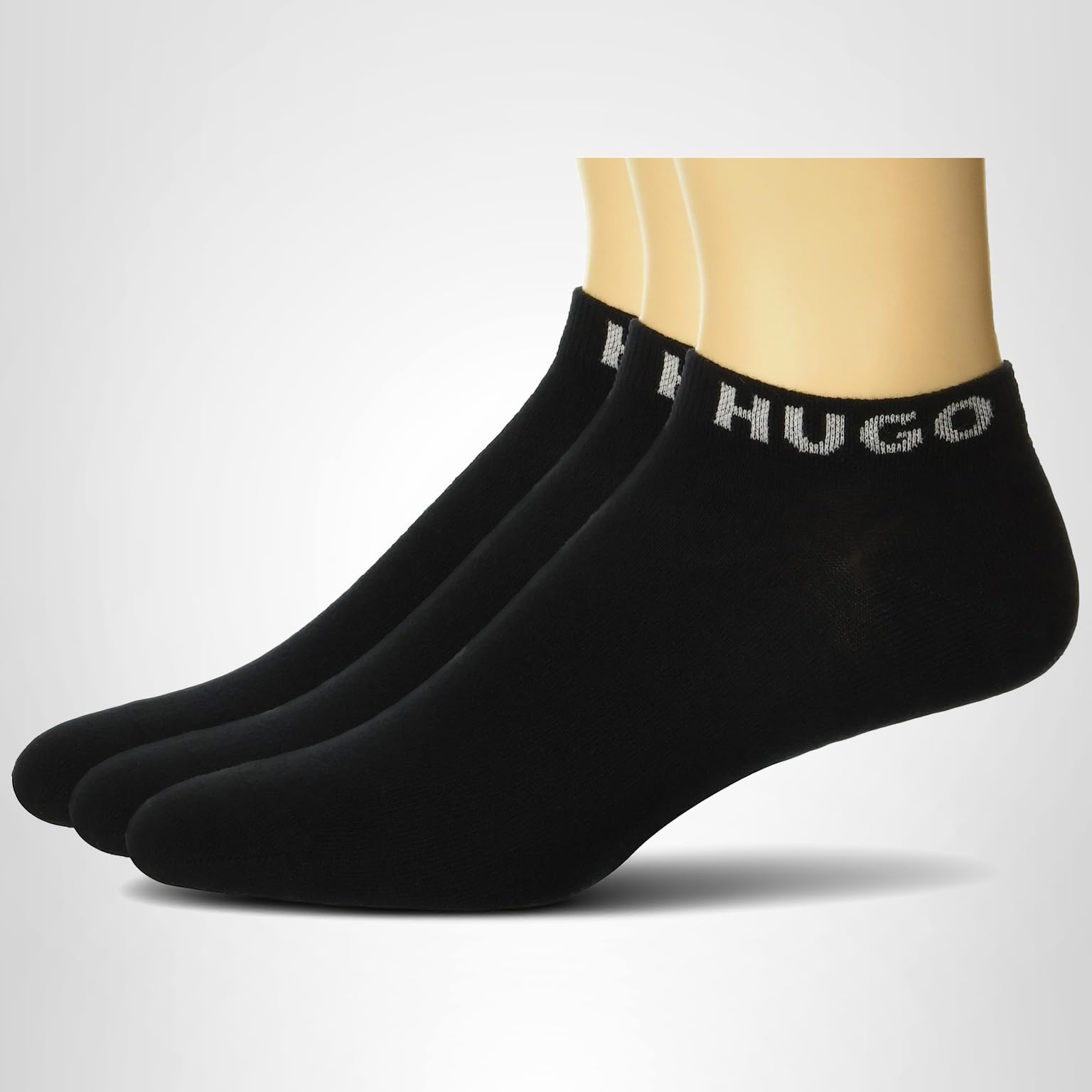 HUGO Women's 3-pack Solid Cotton Ankle Socks - Image 2