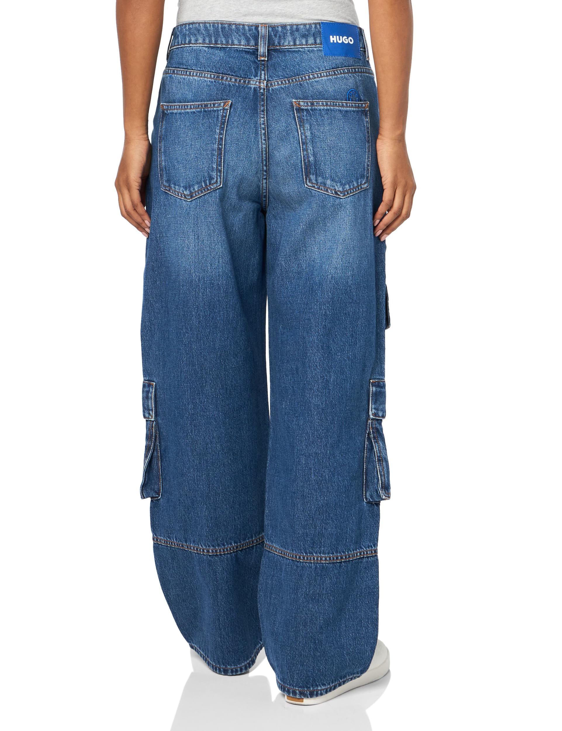 HUGO Women's Cargo Pocket Wide Leg Jean - Image 2