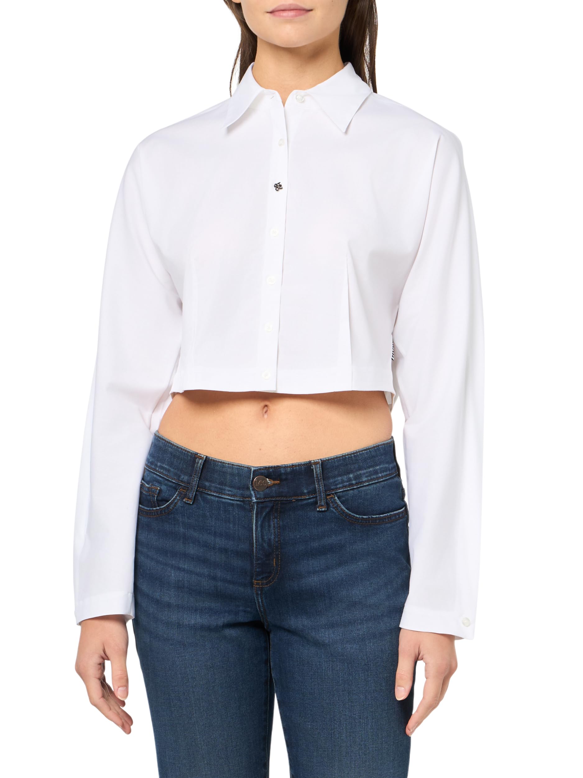 HUGO Women's Cropped Button Down Shirt