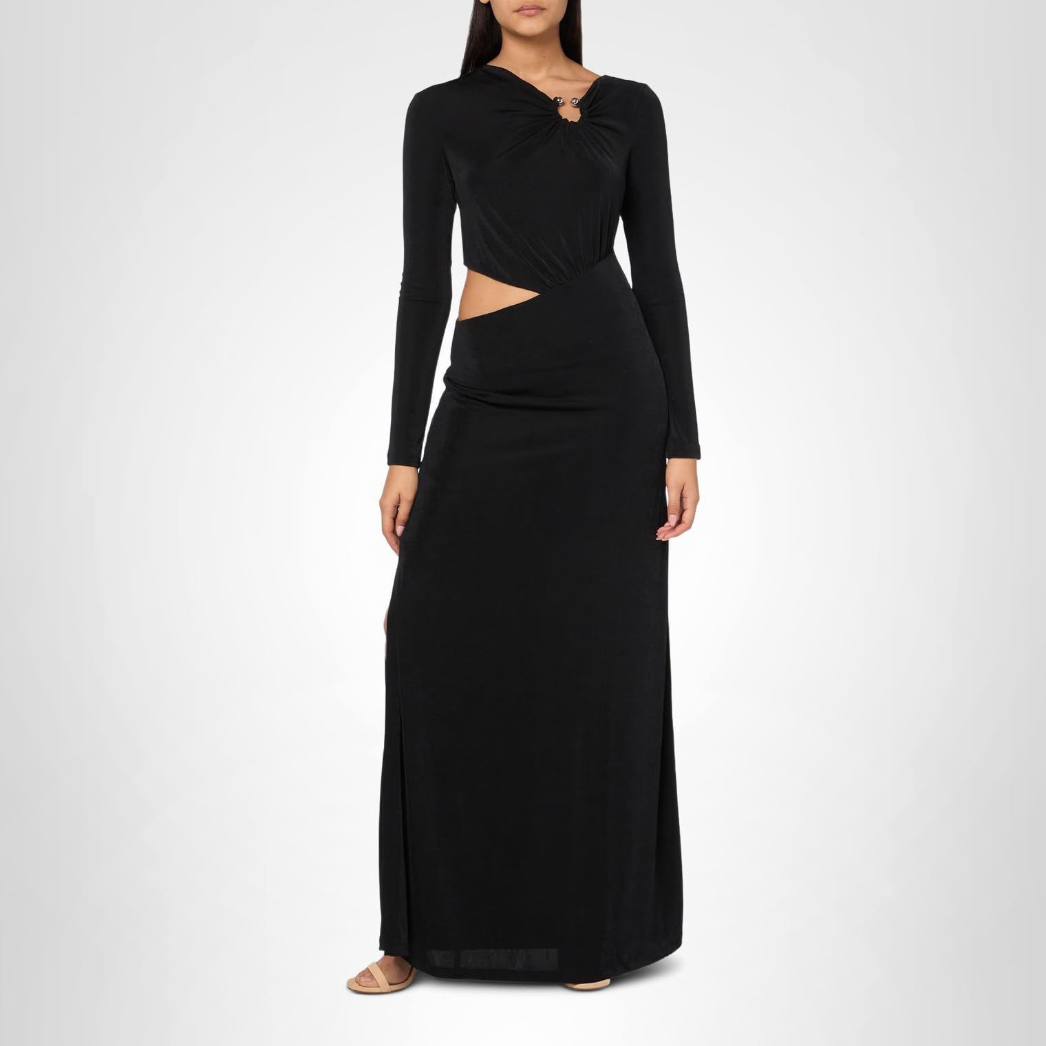 HUGO Women's Cut Out Ruched Detail Long Dress - Image 4