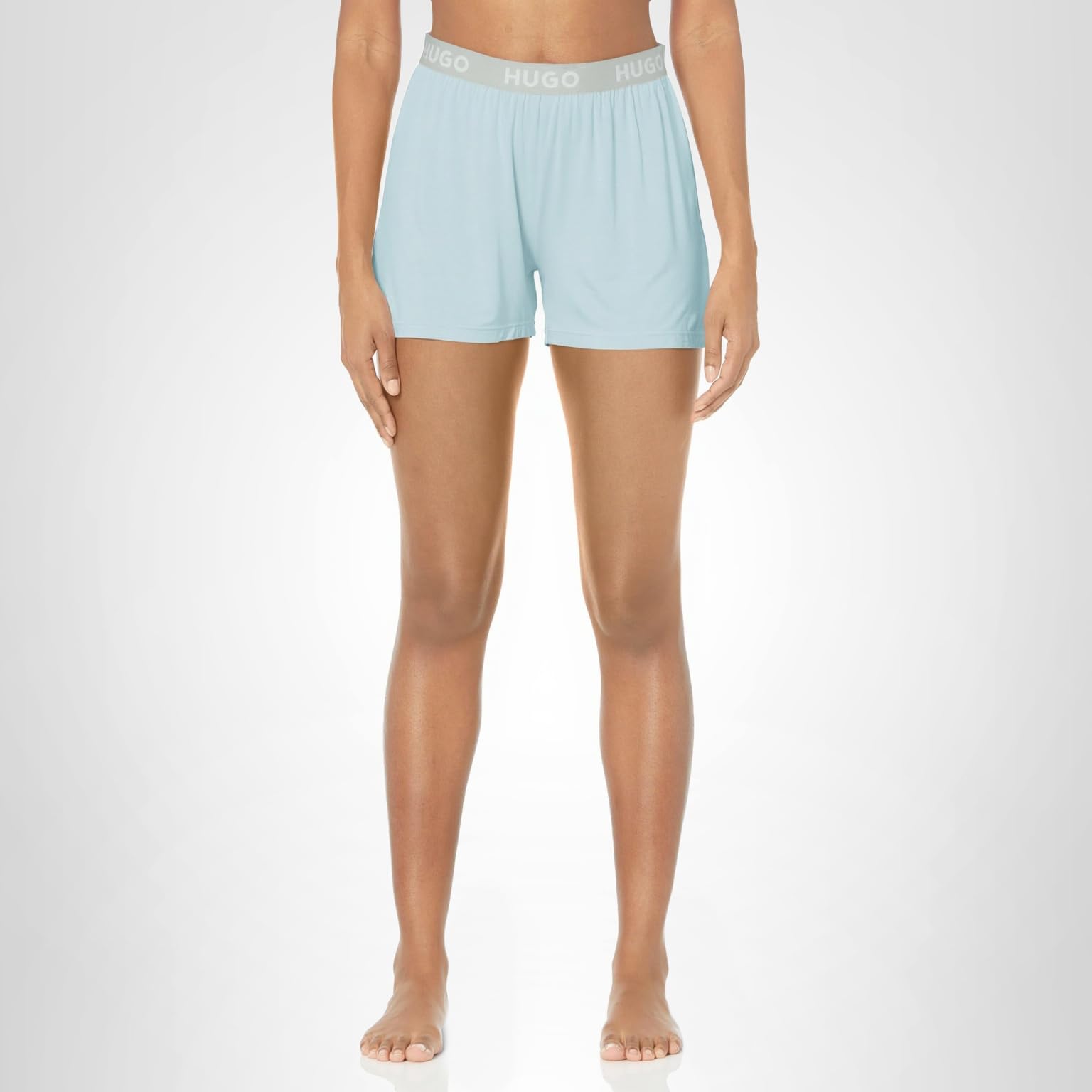 HUGO Women's Exposed Waistband Contrast Logo Lounge Shorts - Image 3