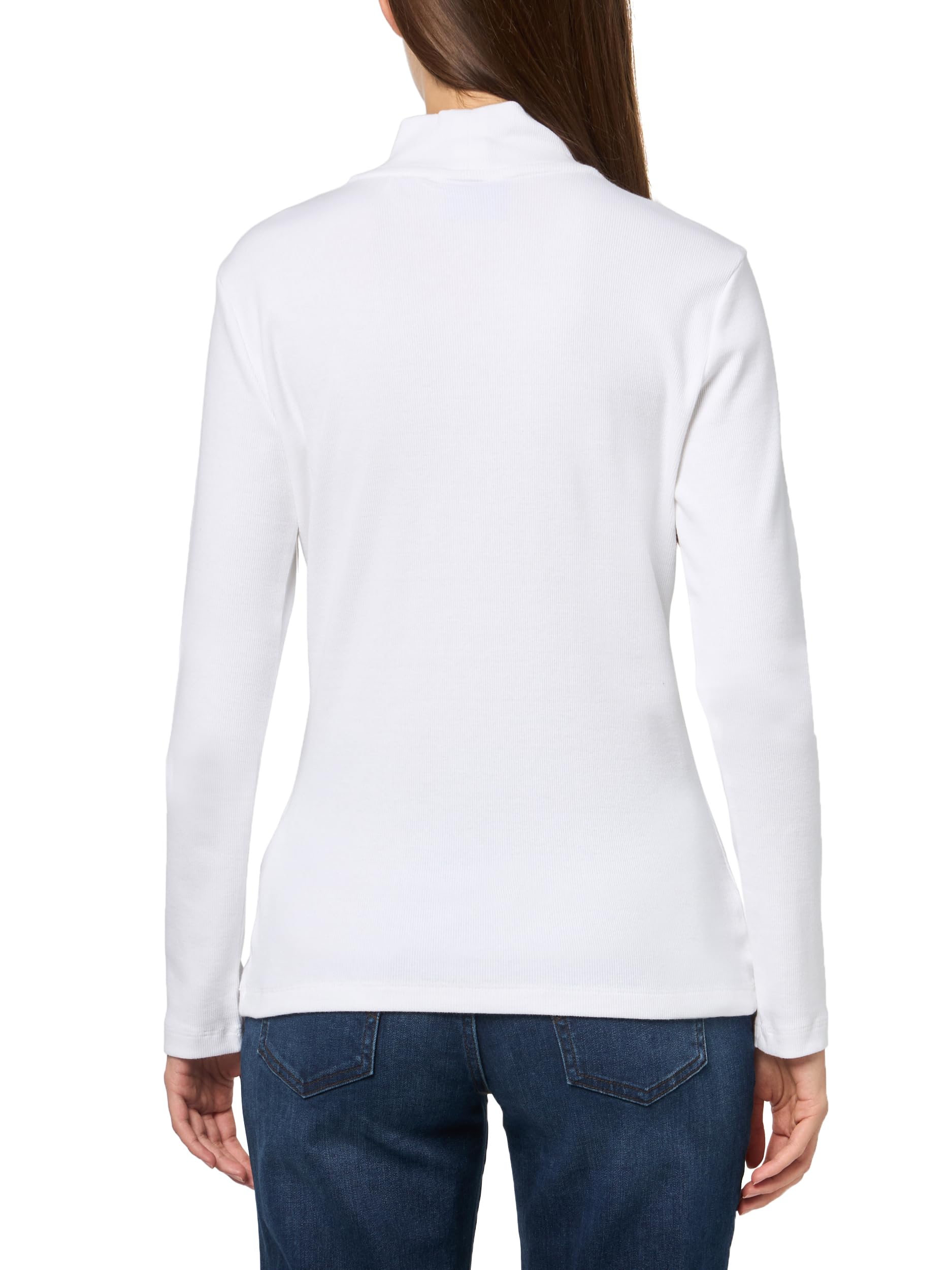 HUGO Women's Mock Neck Small Logo Long Sleeve Jersey Shirt - Image 2