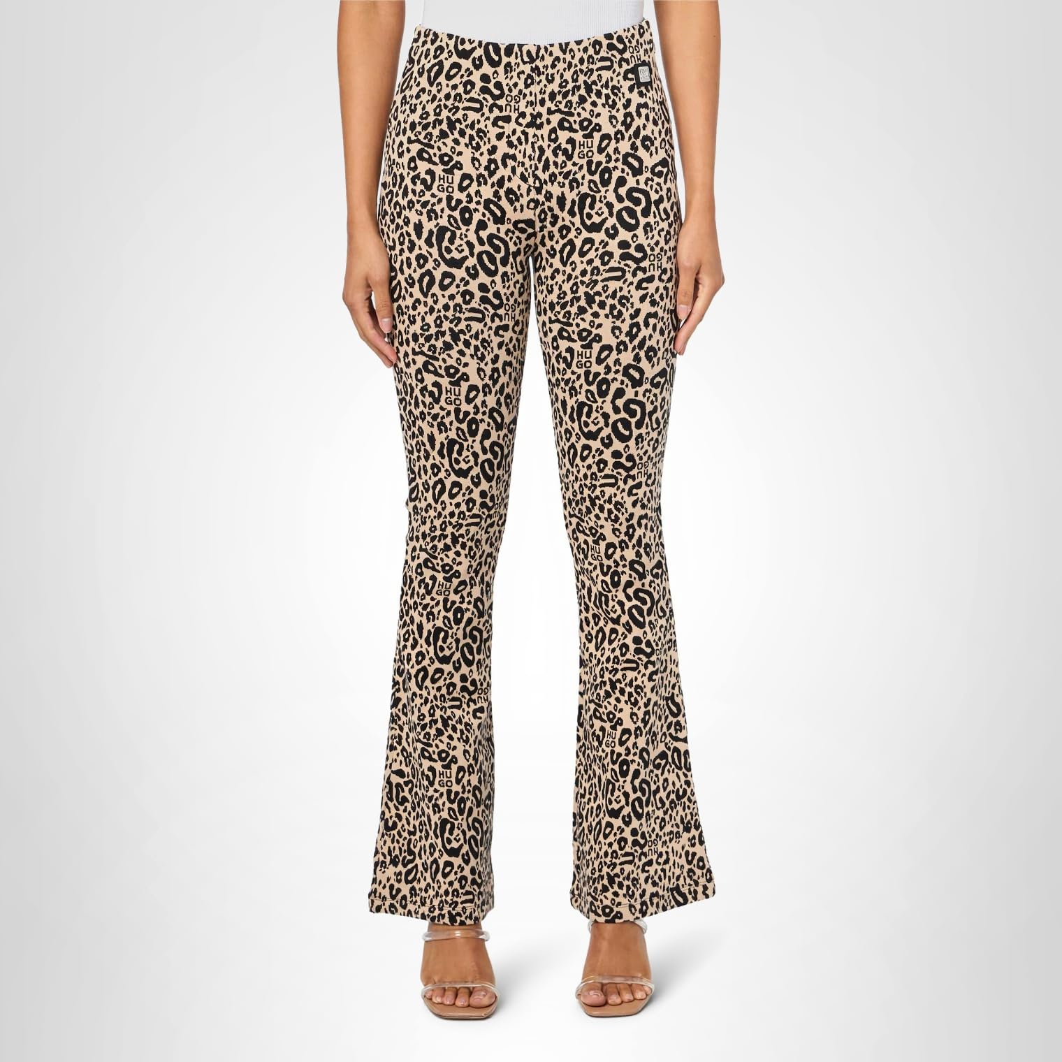 HUGO Women's Nalentine Flared Jacquard Trousers - Image 4