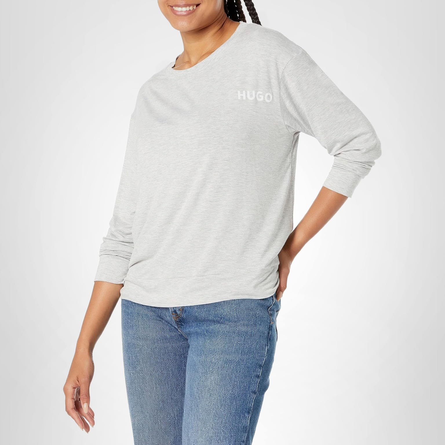 Hugo Women's Relaxed Fit Contrast Logo Long-Sleeve Shirt - Image 3