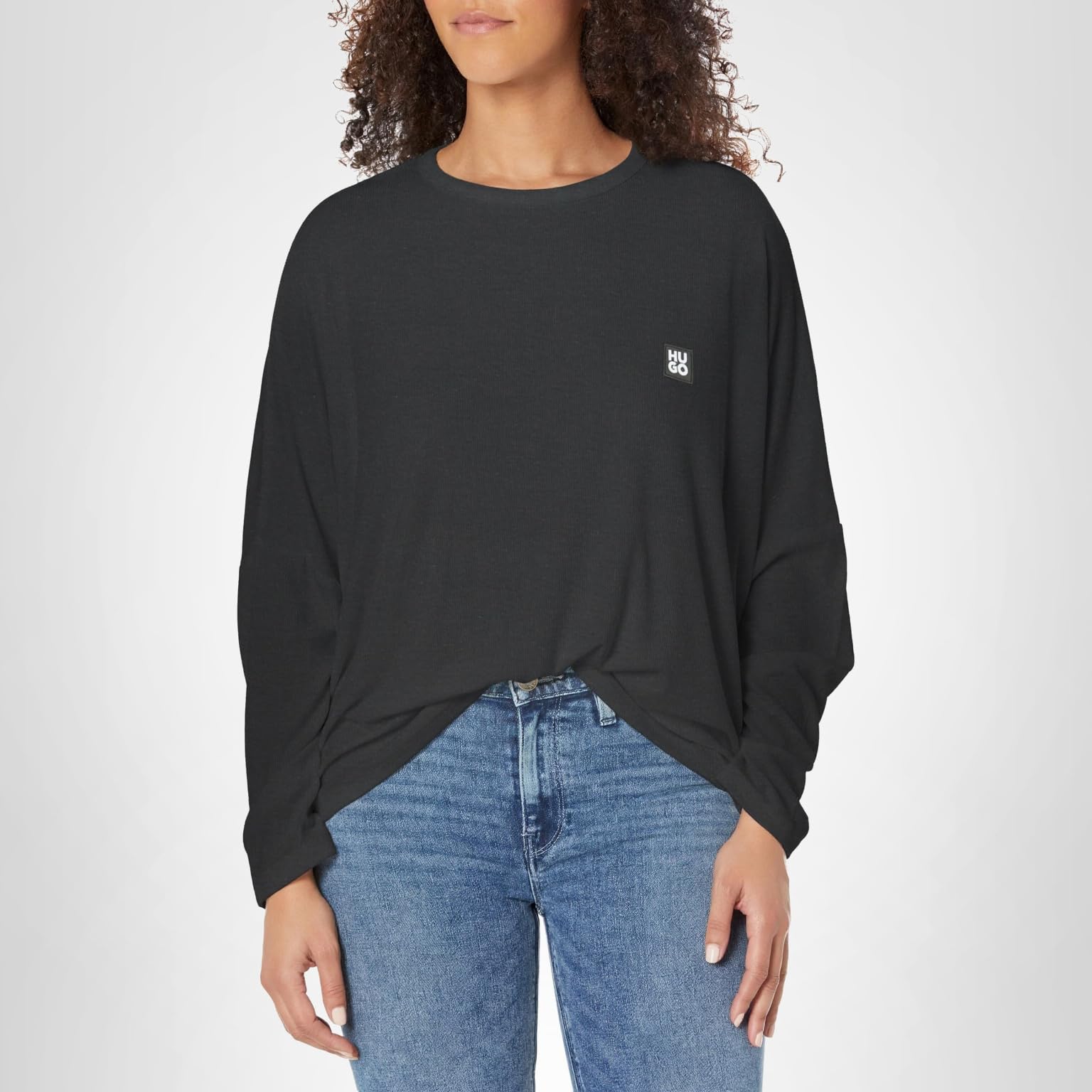 HUGO Women's Ribbed Jersey Relaxed Fit Shirt - Image 3