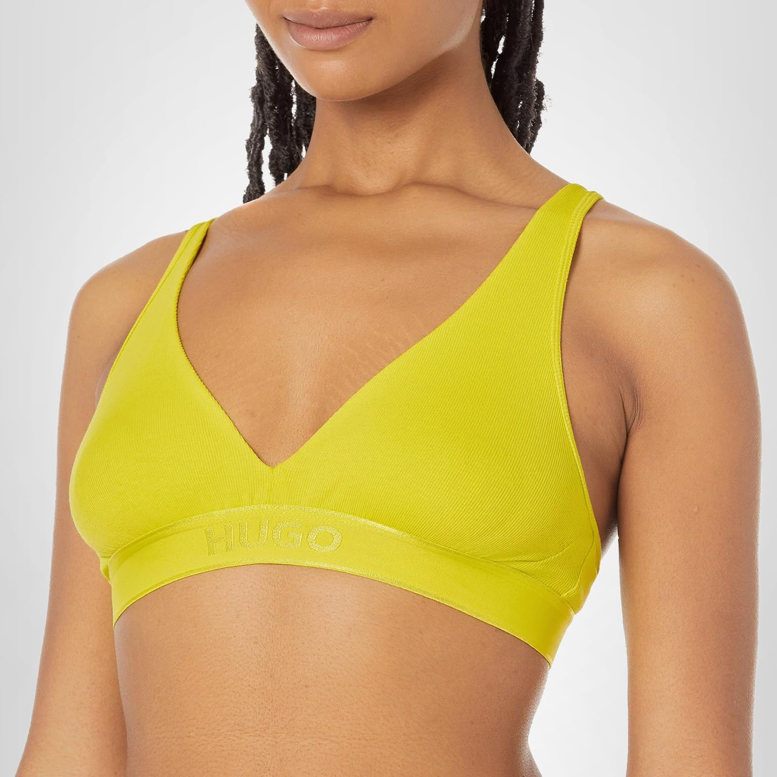 HUGO Women's Ribbed Jersey Triangle Bra - Image 4