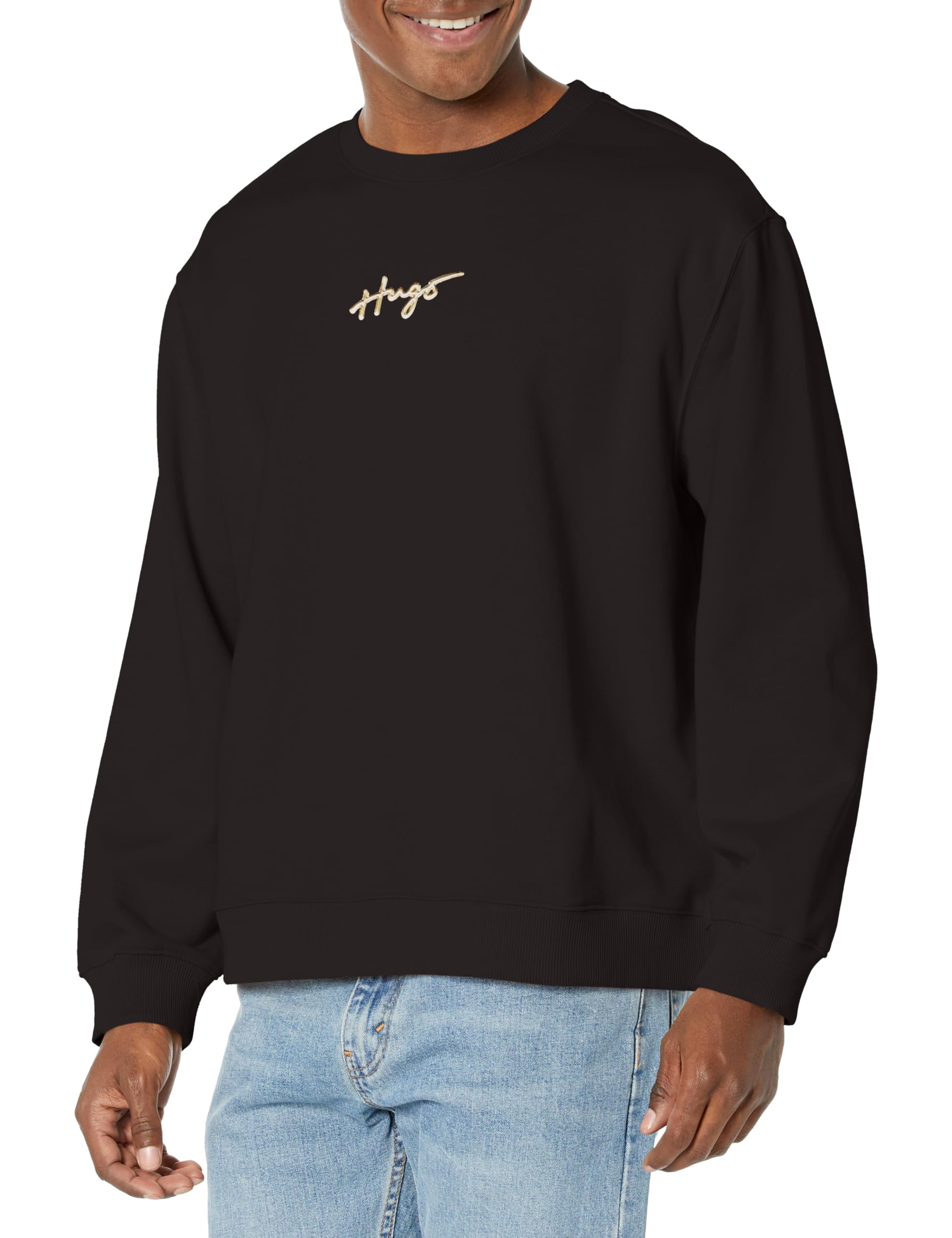 HUGO Women's Script Logo Pullover Crewneck Shirt